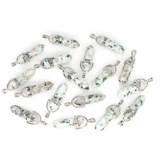 Jaspis Lotos Kyvadlo šestihran přívěsek přírodní kámen 41 x 13 mm, ručně vyřezávaný, 1 kus