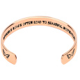 Nerezová ocel náramek pozlacený s gravírováním Těžké cesty..., otevřená manžeta, 2,5 mm