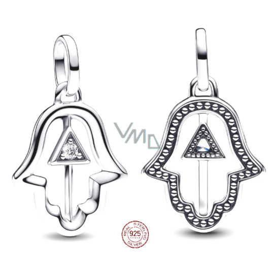 Charm Sterlingové stříbro 925 Mini medailon Ruka Fatimy, přívěsek na náramek symbol