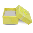 Dárková krabička s houbičkou na šperky s mašlí žlutá 4 x 4 x 2,5 cm 1 kus