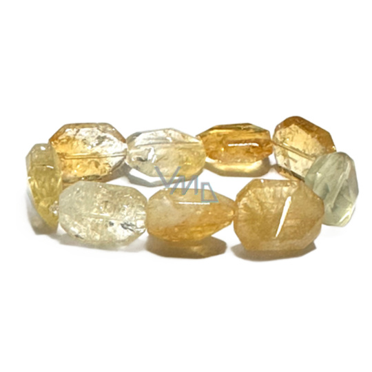 Citrín náramek elastický leštěný broušený z přírodního kamene, cca 4 cm / 17 cm AAA kvalita, kámen hojnosti, úspěchu