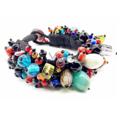 Starověké sklo náramek ručně vyráběný z Nepálu ze skleněných korálků 21 cm 75 g Starověké sklo náramek ručně vyráběný z Nepálu ze skleněných korálků 21 cm 75 g