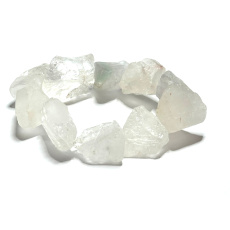 Křišťál náramek elastický surový přírodní kámen 2 - 2,5 cm / 16 - 17cm, kámen kamenů