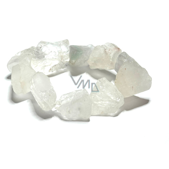 Křišťál náramek elastický surový přírodní kámen 2 - 2,5 cm / 16 - 17cm, kámen kamenů