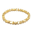 Tridacna lastura béžová náramek elastický přírodní kámen, kulička 6 mm / 16 - 17 cm harmonie