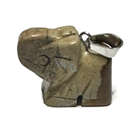 Jaspis hnědý Slon přívěsek přírodní kámen, ručně broušená figurka 1,8 x 2,5 x 8 mm, kámen pozitivní energie