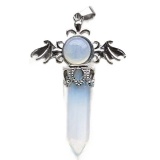 Opalit zę stopu i kamienia naturalnego 5,3 x 3,7 x 12 mm, kamień nadziei i płomienia