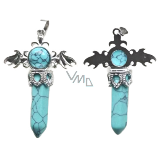 Tyrkenit kříž ze slitiny a kamene 5,3 x 3,7 x 12 mm, kámen mladých lidí, hledá životní cíl