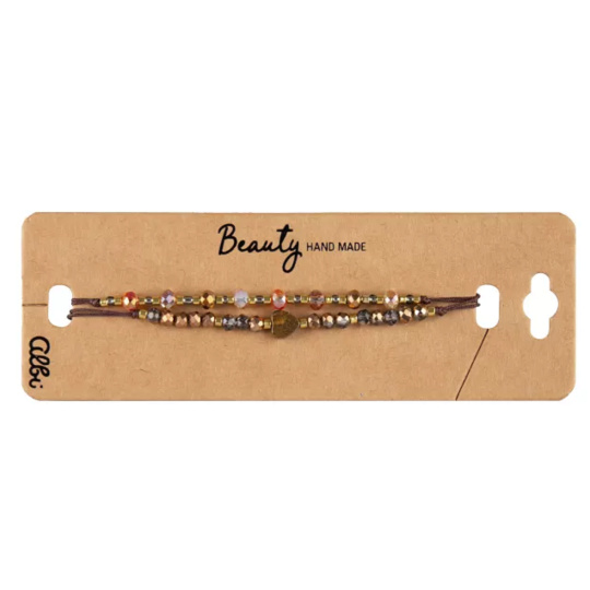 Albi Srdíčko hnědé náramek, nastavitelná velikost, sada 2 kusy