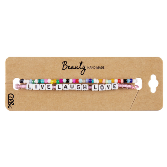 Albi Live, laugh, love náramky, nastavitelná velikost, sada 2 kusy