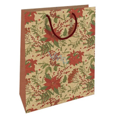 Niekupiona dziurkowana torba kraftowa 28 x 37 cm Gwiazdka i jagody