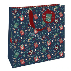 Nekupto Dárková papírová taška luxusní modrá 33 x 33 cm Dárečky Nekupto Dárková papírová taška luxusní modrá 33 x 33 cm Dárečky