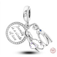 Charm Sterlingové stříbro 925 Rodina je kruh lásky, přívěsek na náramek rodina