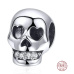 Charm Srebrna 925 Czaszka z zębami cyrkonii, koralik na bransoletkę Halloween