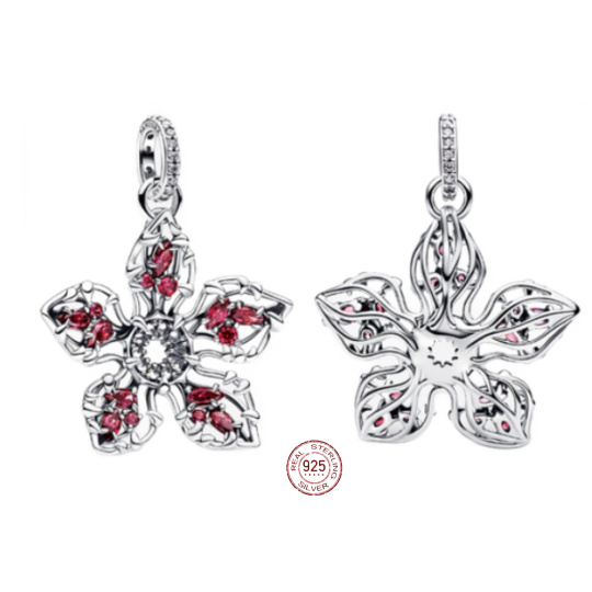 Charm Sterlingové stříbro 925 Stranger Things Demogorgon květina, přívěsek na náramek film