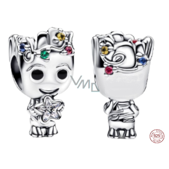 Charm Sterlingové stříbro 925 Marvel Star Wars Groot, korálek na náramek film