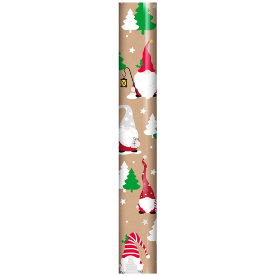 North Pole Cute Balicí vánoční papír barevný 7 m x 70 cm Hnědý střítek