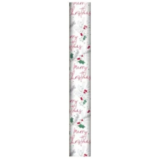 North Pole Traditional Balicí vánoční papír barevný 7 m x 70 cm Bílý jmelí