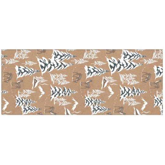 Dárkový balicí papír vánoční Zima s ražbou 200 x 70 cm Srnka, zasněžené stromy Dárkový balicí papír vánoční Zima s ražbou 200 x 70 cm Srnka, zasněžené stromy