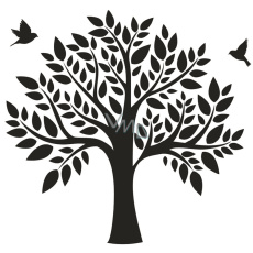 Samolepka na zeď černý strom 2 archy 32 x 60 cm