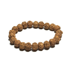 Rudraksha náramek elastický přírodní kámen 9 mm / 16 - 17 cm