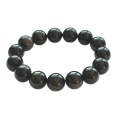 Obsidian zlatý náramek elastický přírodní kámen, kulička 14 mm / 16 - 17cm, kámen záchrany