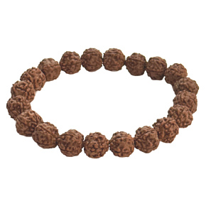 Rudraksha náramek elastický přírodní kámen 10 mm / 16 - 17 cm