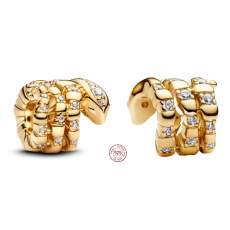 Charm Sterlingové stříbro 925 Svinovací hadí lesk kouzlo, korálek na náramek znamení, zvíře