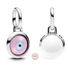 Charm Sterlingové stříbro 925 Mini medailon Zlé oko mini, přívěsek na náramek symbol