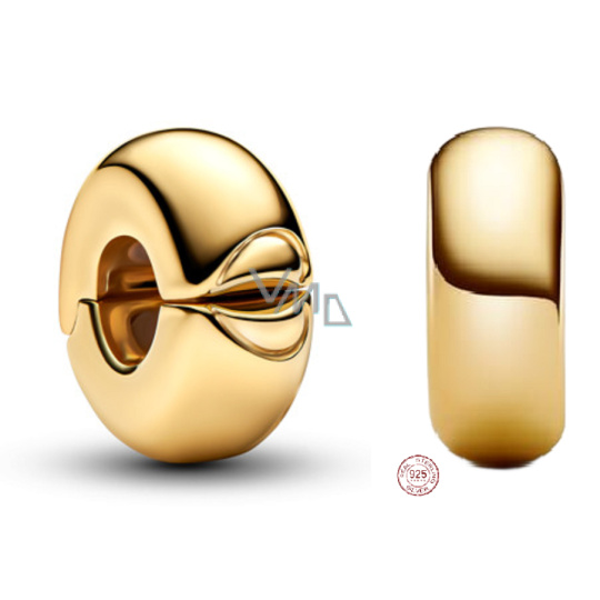 Charm Sterlingové stříbro 925 Lesklý zaoblený silikonový klip, korálek na náramek láska