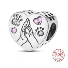Charm Sterlingové stříbro 925 Nejlepší přítel člověka, korálek na náramek láska