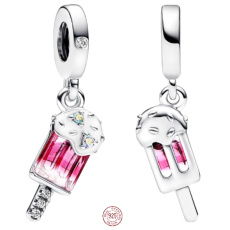 Charm Sterlingové stříbro 925 Nanuk - Sladká lahůdka pro toho, kdo má tvé srdce, přívěsek na náramek jídlo a pití
