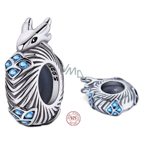 Charm Sterlingové stříbro 925 Ledový drak, korálek na náramek zvíře