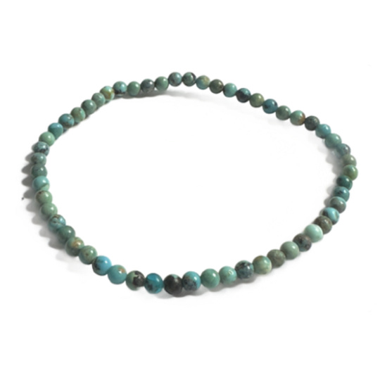 Tyrkys náramek elastický přírodní kámen, kulička 4 mm / 16 - 17 cm, kámen štěstí, talisman cestrovatelů