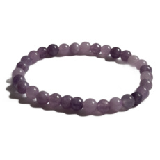 Turmalin levandulový náramek elastický přírodní kámen, kulička 6 mm / 16 - 17 cm, strážce domova a dobré nálady