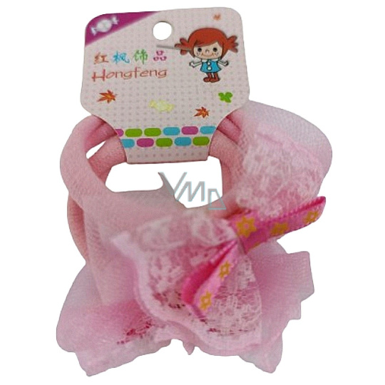 Gumičky růžové s mašličkou 2 kusy Gumičky růžové s mašličkou 2 kusy