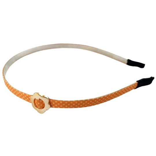 Čelenka do vlasů oranžová se zlatým kvítkem 1 kus