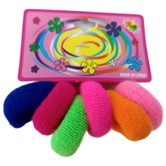 Gumičky látkové do vlasů různé barvy 6 kusů