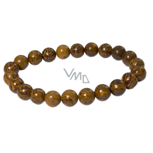 Jaspis Miriam, Sloní kůže, Caligraphy náramek elastický přírodní kámen, kulička 8 mm / 16 - 17 cm, kámen pozitivní energie Jaspis Miriam, Sloní kůže, Caligraphy náramek elastický přírodní kámen, kulička 8 mm / 16 - 17 cm, kámen pozitivní energie