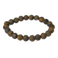 Tygří oko matný náramek elastický přírodní kámen, kulička 8 mm / 16 - 17 cm, kámen slunce a země, přináší štěstí a bohatství