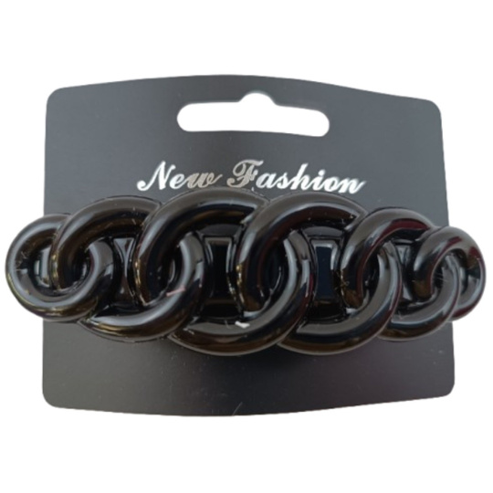 Spona do vlasů černá kroužky 9 cm 1 kus