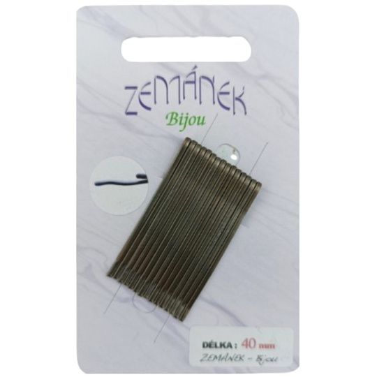 Zemánek Sponky, pérka do vlasů hnědé 40 mm 15 kusů