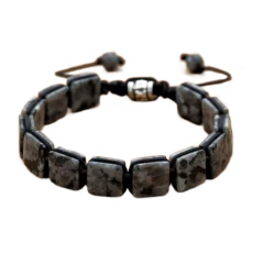 Labradorit náramek pletený přírodní kámen, rozměr 10 x 10 x 5 mm / 18,5 cm, posuvné zapínání, kámen splněných přání