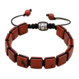 Jaspis červený náramek pletený přírodní kámen, rozměr 10 x 10 x 5 mm / 18,5 cm, posuvné zapínání, kámen úplné péče