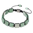 Aventurin zelený náramek pletený přírodní kámen, rozměr 10 x 10 x 5 mm / 18,5 cm, posuvné zapínání, kámen štěstí