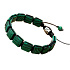 Malachit náramek pletený přírodní kámen, rozměr 10 x 10 x 5 mm / 18,5 cm, posuvné zapínání, kámen hojnosti, prosperujících vztahů