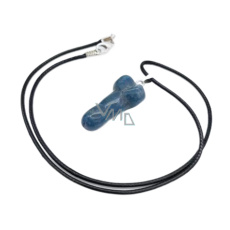 Aventurin modrý Penis amulet pro plodnost, přívěsek přírodní kámen ručně broušený 3 cm, kámen štěstí