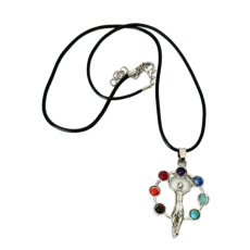 7 čaker přívěsek energetický - symbol Bohyně přírodní korálky 1 kus