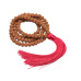 108 Mala Rudraksha meditační šperk, přírodní náhrdelník, ruční výroba, korálek 8 mm, střapec 8 cm