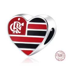 Charm Sterlingové stříbro 925 Brazílie, Rio de Janeiro, CR Flamengo, přívěsek na náramek cestování
